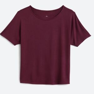MARKET & SPRUCE Sylvie French Terry Sleep & Lounge Dolman Sleeve Burgundy Tee